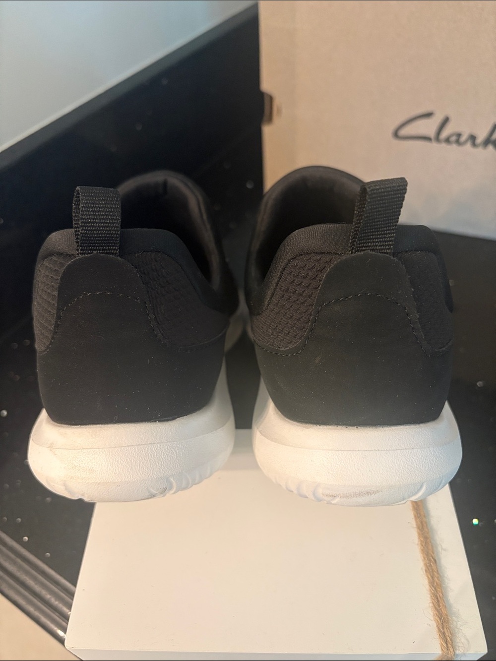 *Clarks TAMZEN SLIP Black Knit Beaded Chevron Slip On Sneakers - Picture 8 of 17